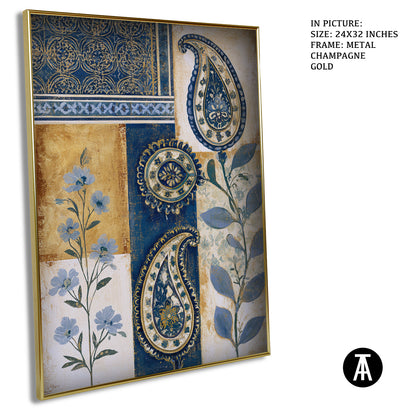 Artwork in Metal Champagne Gold Frame