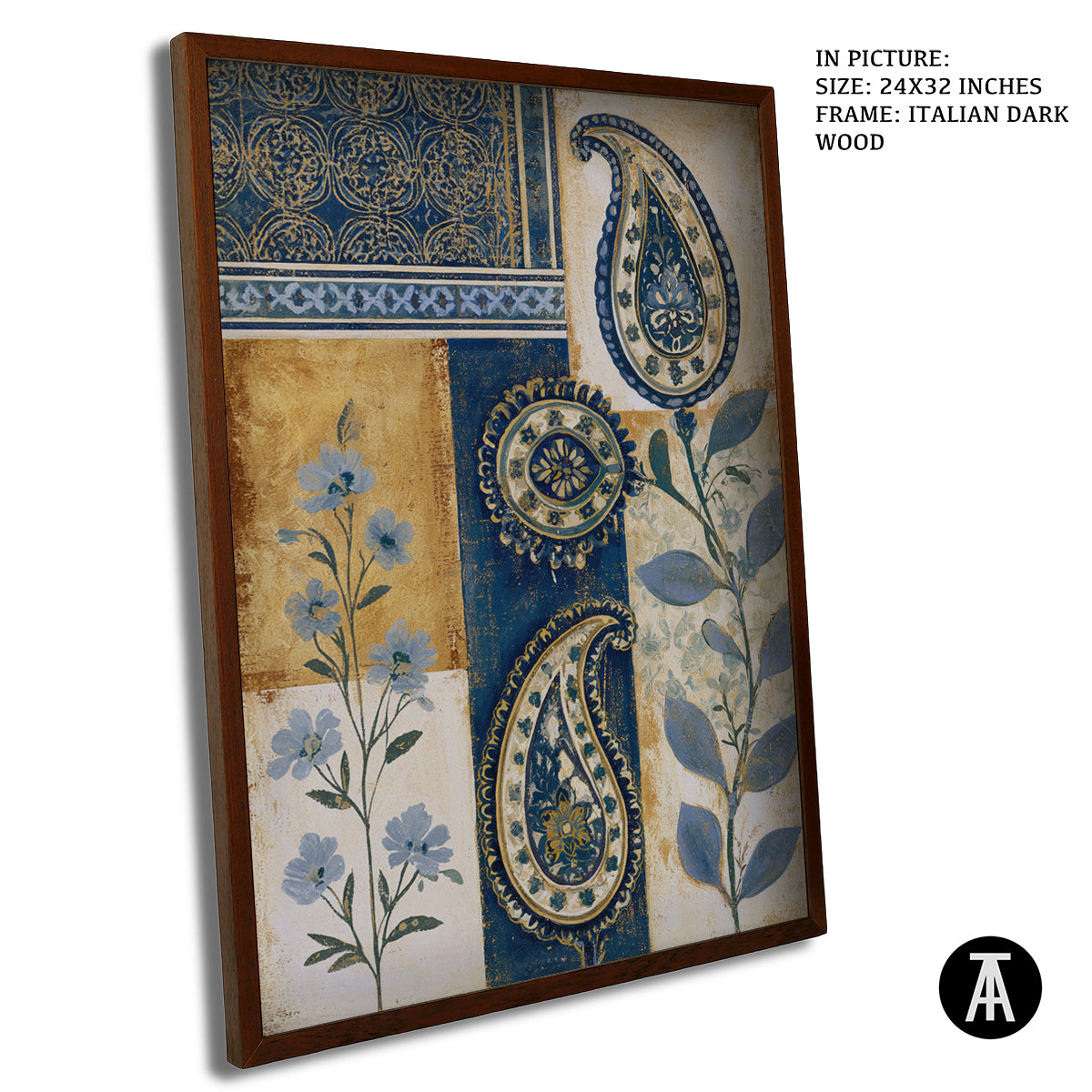 Artwork in Dark Wood Frame