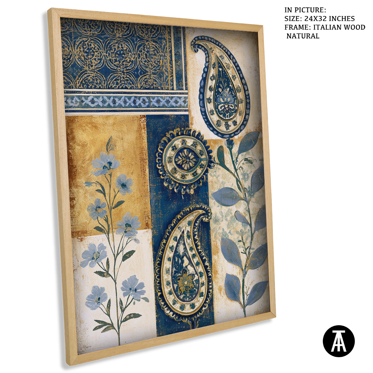 Artwork in Natural Wood Frame