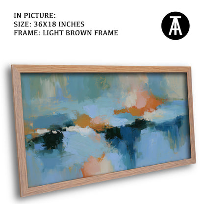 Artwork in Light Brown Frame