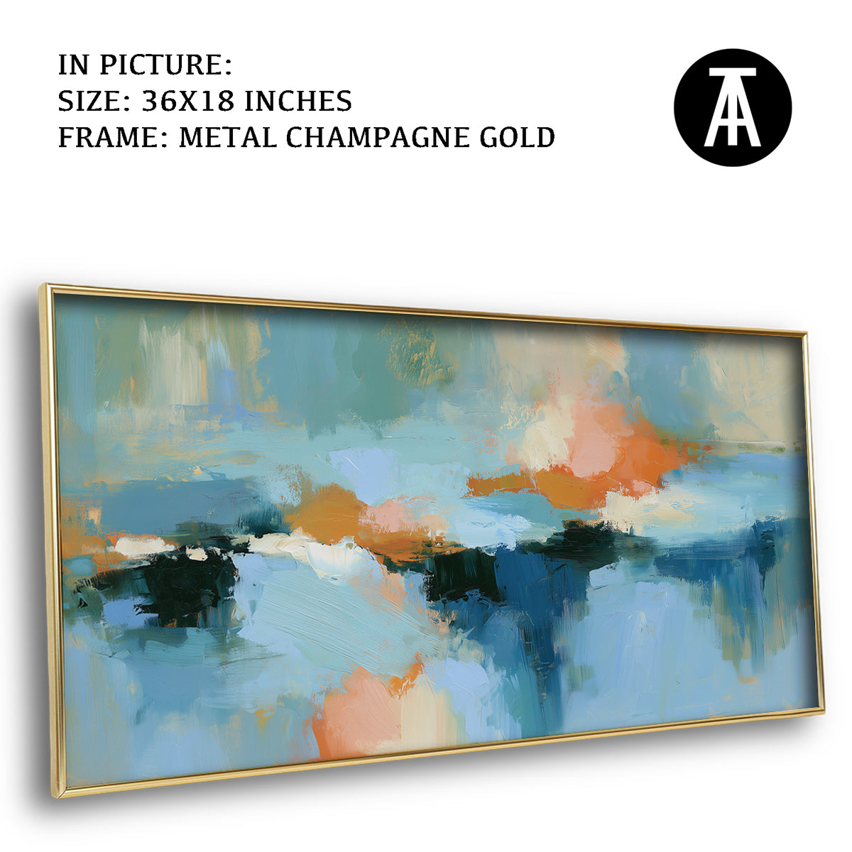 Artwork in Metal Champagne Gold Frame