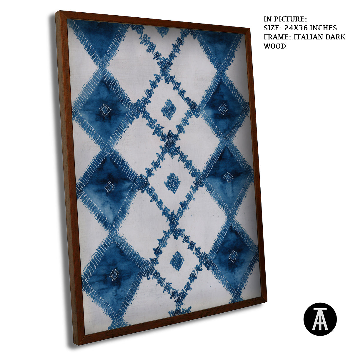 Artwork in Dark Wood Frame