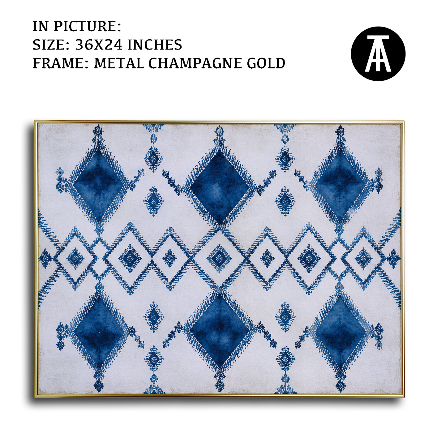 Artwork in Metal Champagne Gold Frame