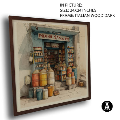 Artwork in Dark Wood Frame