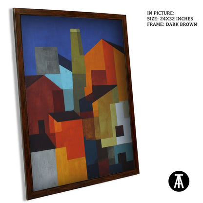 Artwork in Dark Brown Frame