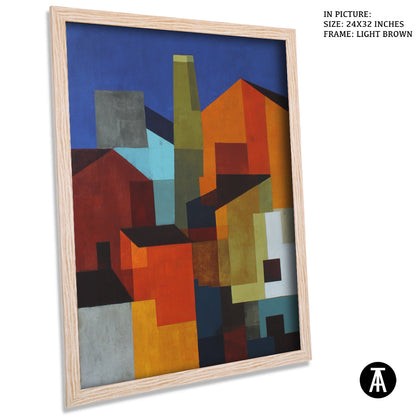 Artwork in Light Brown Frame