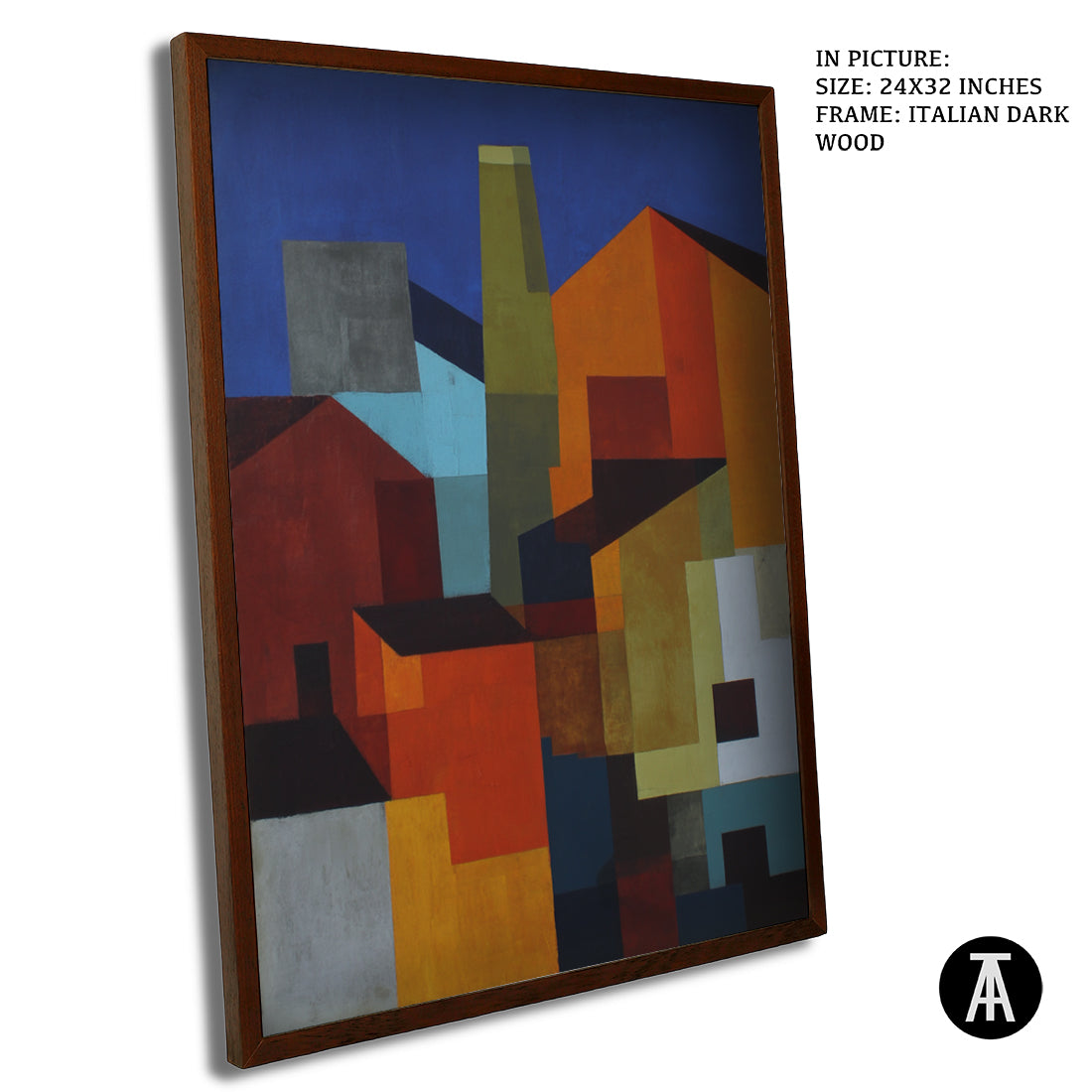 Artwork in Dark Wood Frame