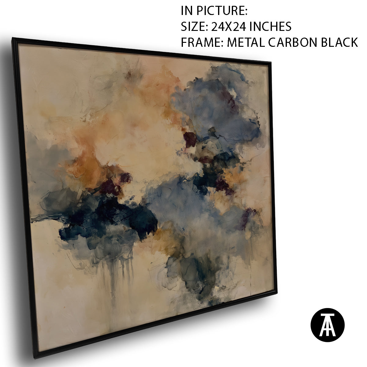 Artwork in Carbon Black Metal Frame