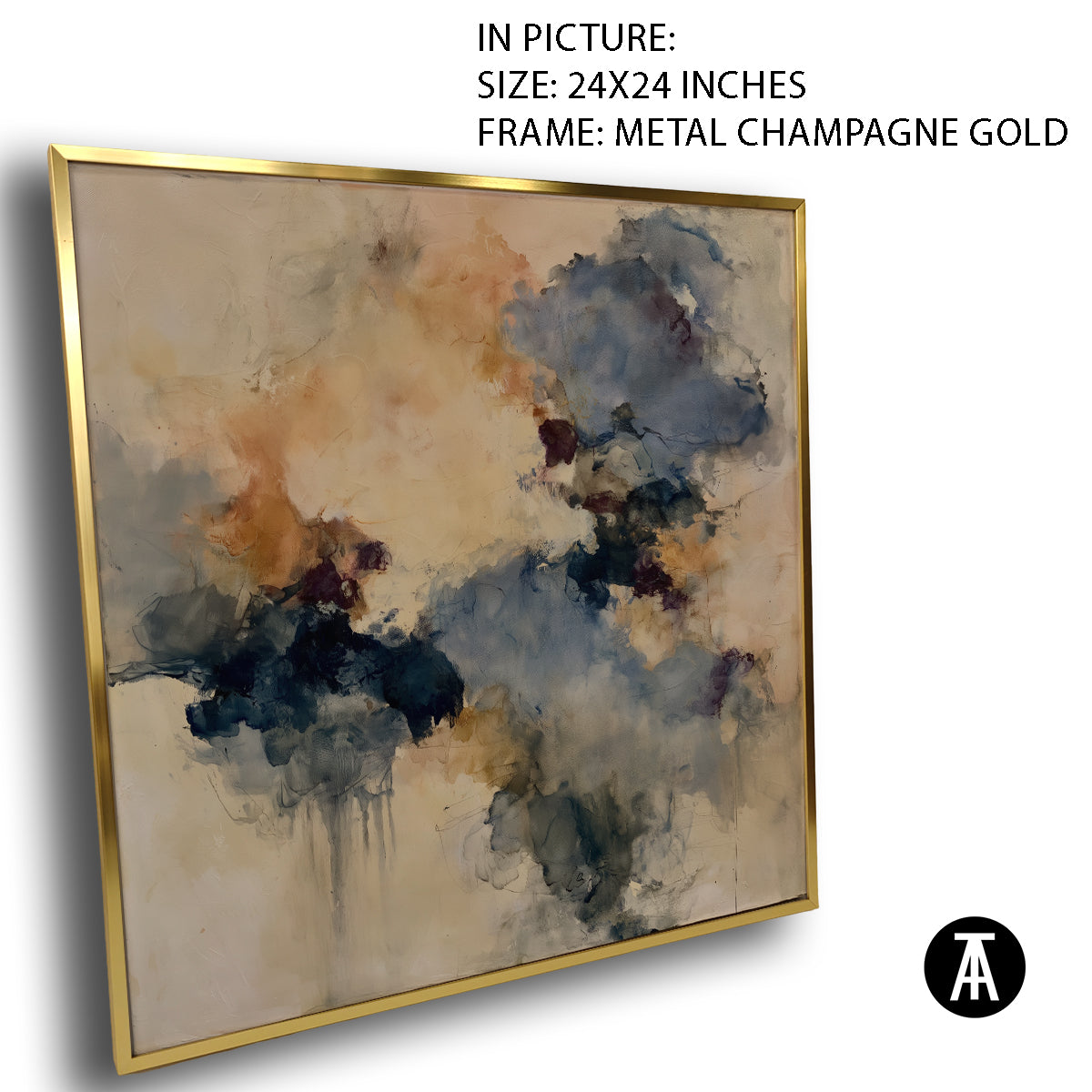 Artwork in Metal Champagne Gold Frame