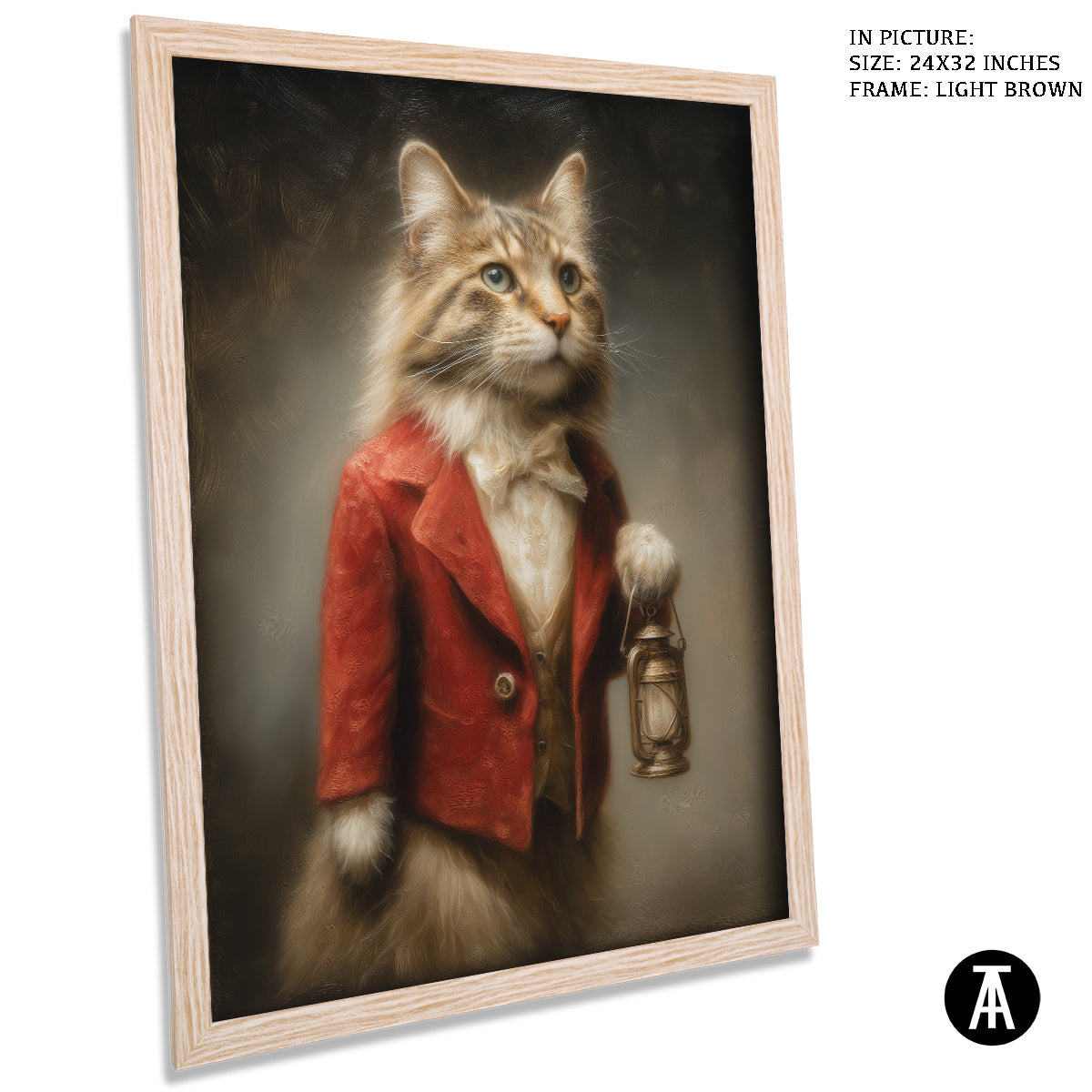 Artwork in Light Brown Frame