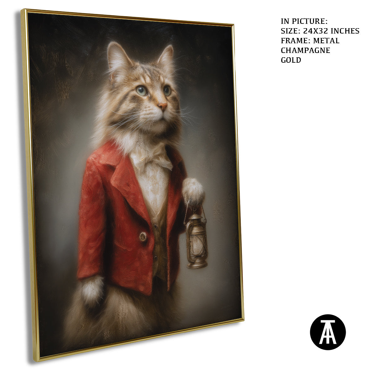 Artwork in Metal Champagne Gold Frame