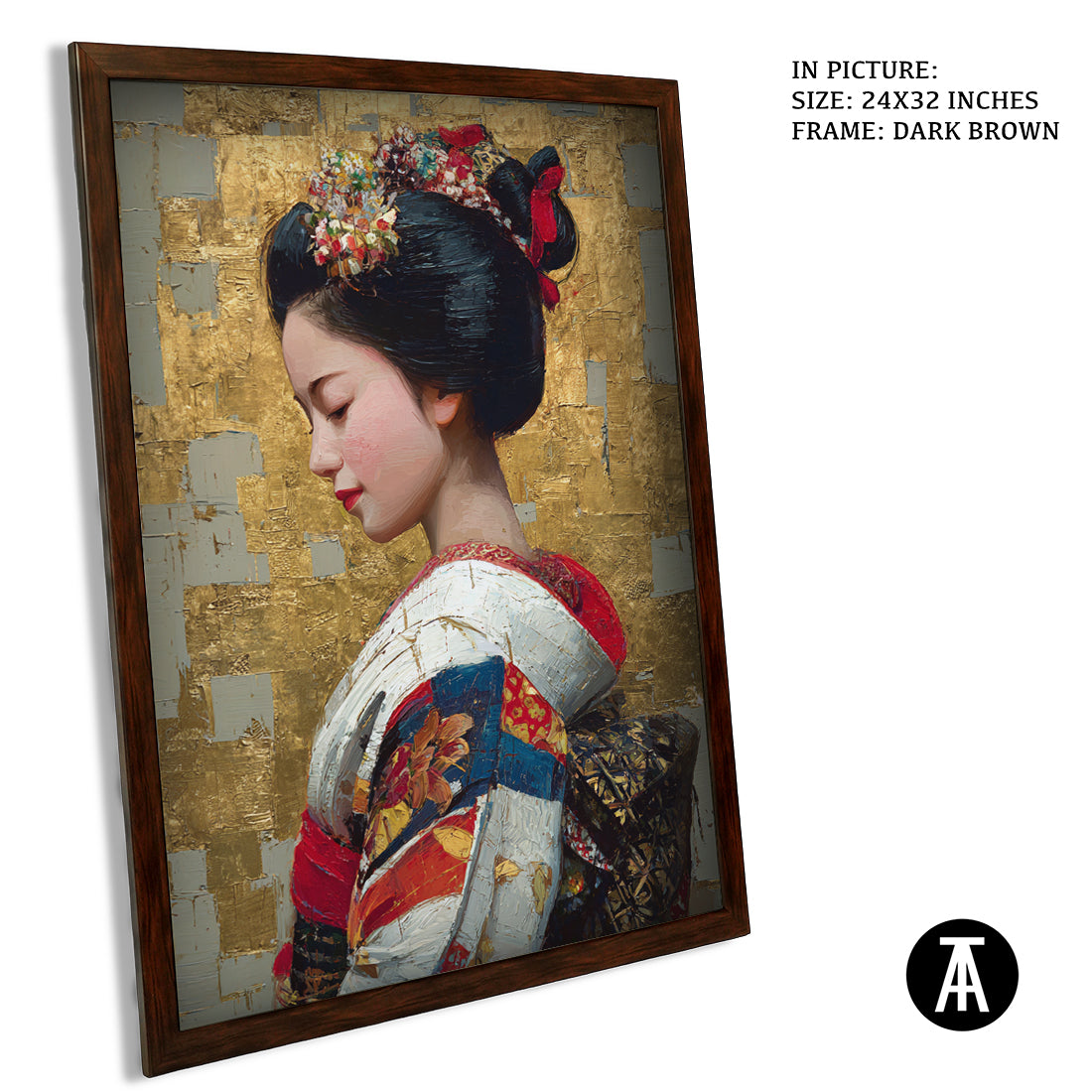 Sample Artwork in Dark Brown Frame
