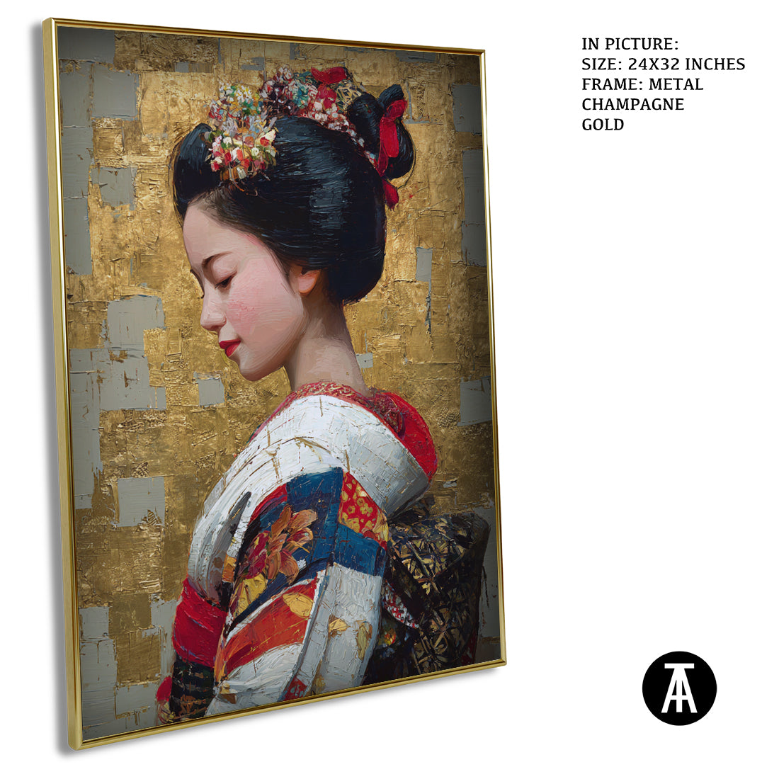 Sample Artwork in Champagne gold Metal Frame