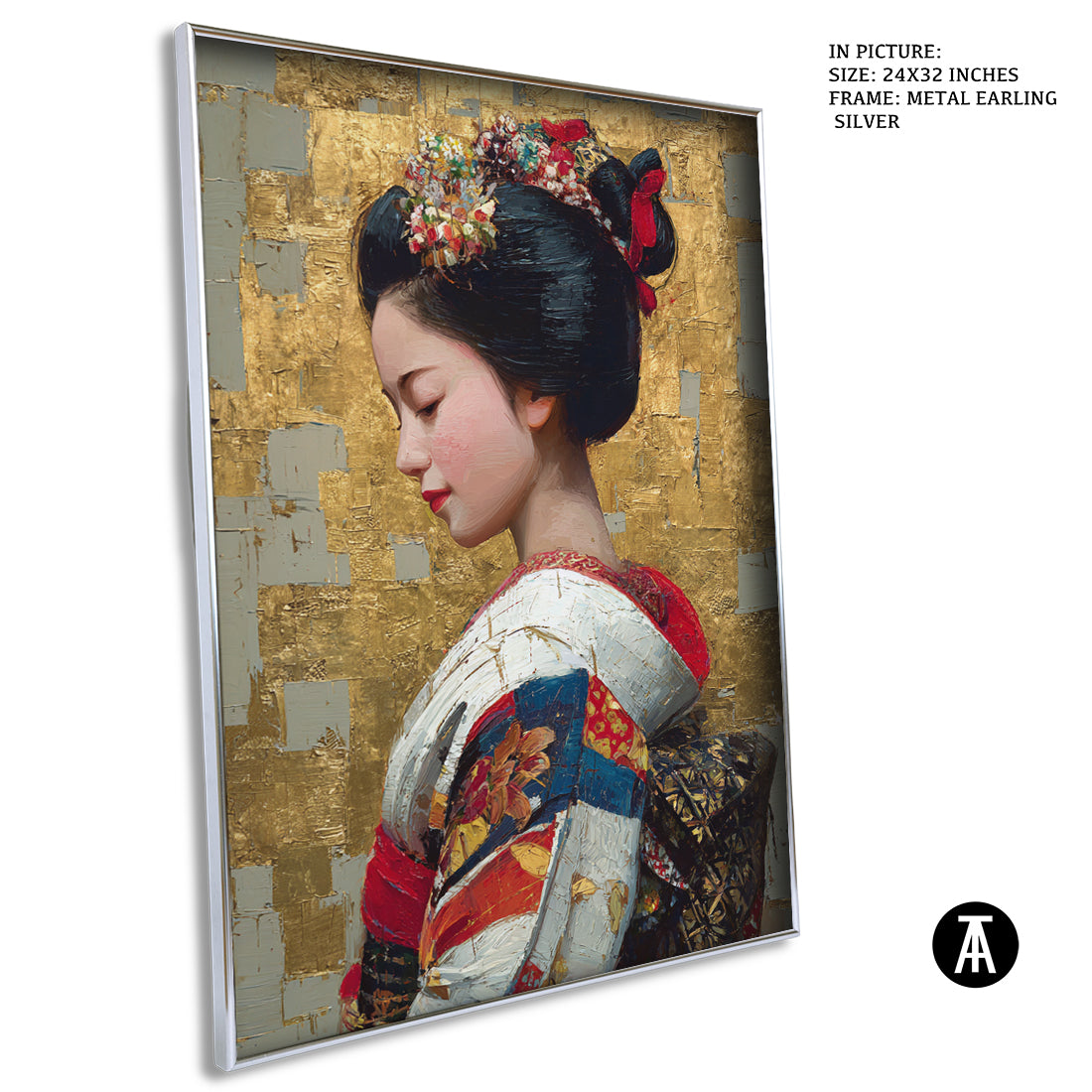 Sample Artwork in Earling Silver Metal Frame