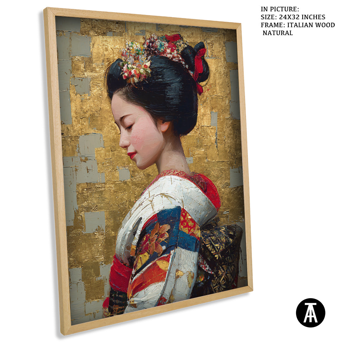 Sample Artwork in Italian Wood Framing Natural