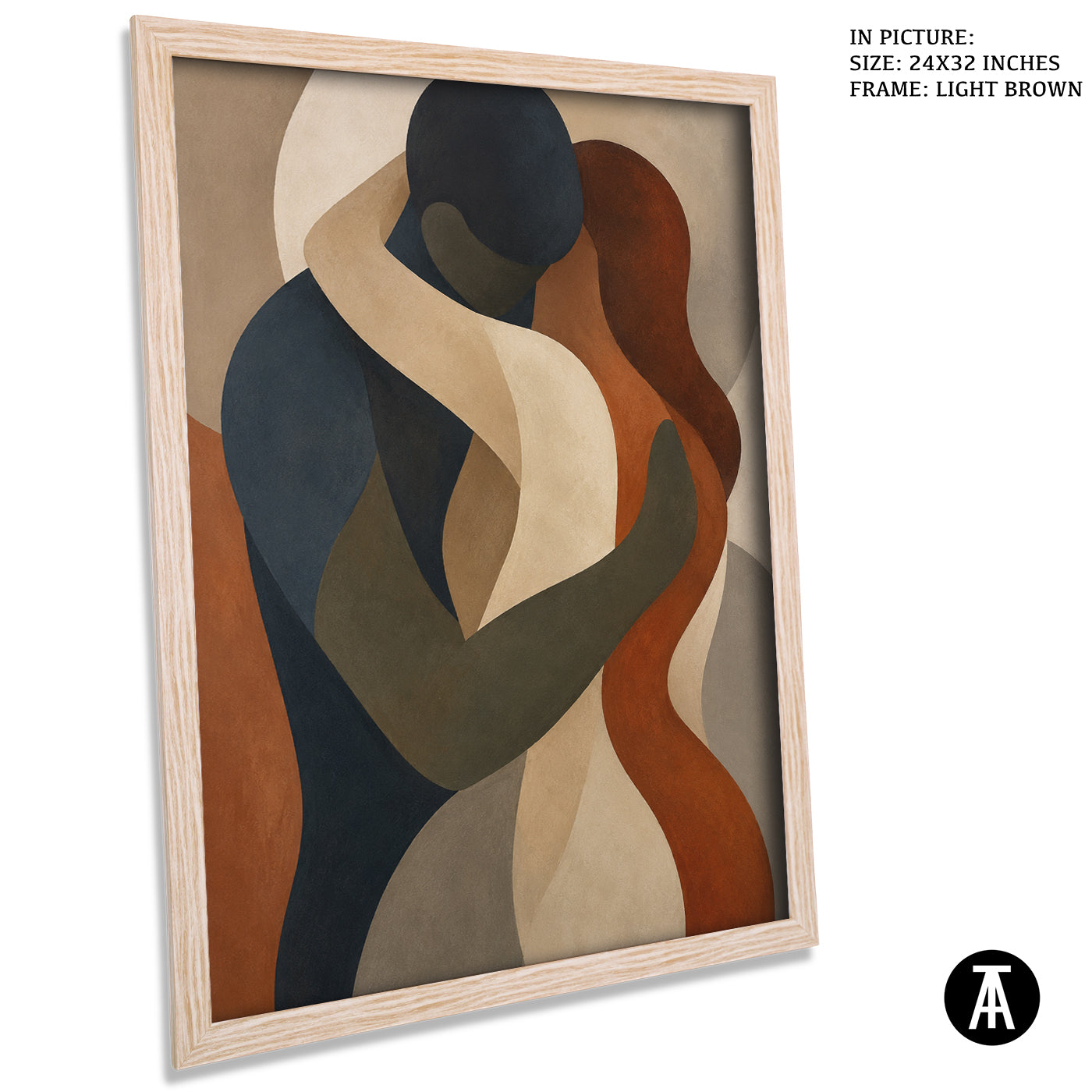 Artwork in Light Brown Frame