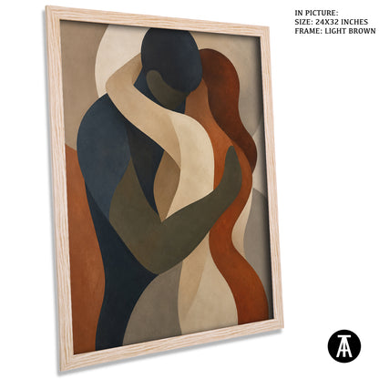 Artwork in Light Brown Frame