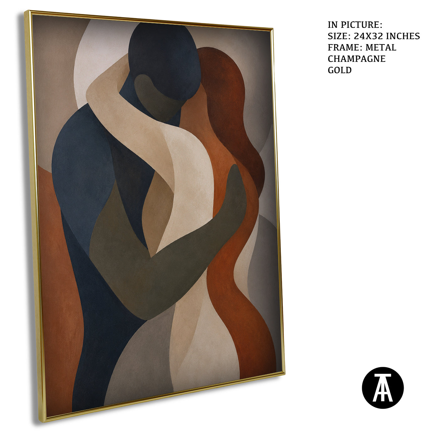 Artwork in Metal Champagne Gold Frame