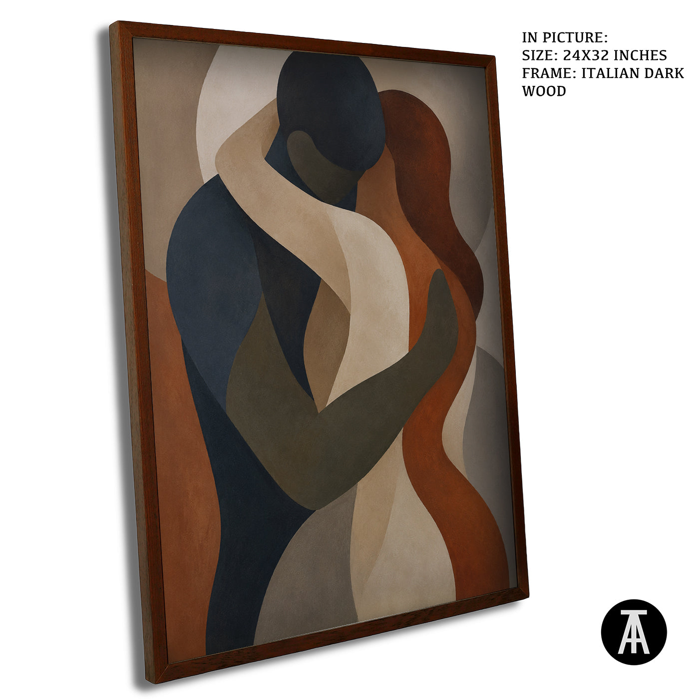 Artwork in Dark Wood Frame