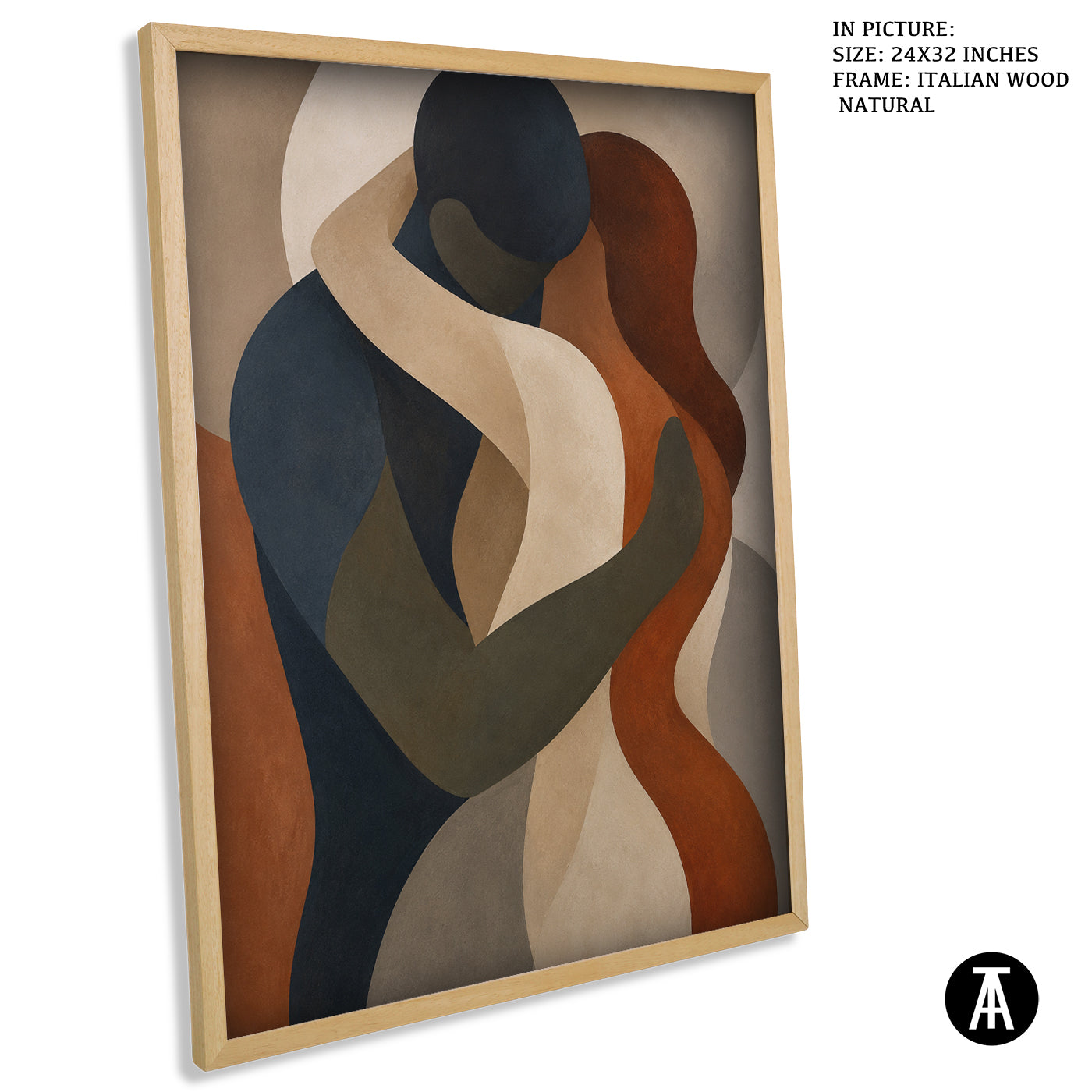 Artwork in Natural Wood Frame