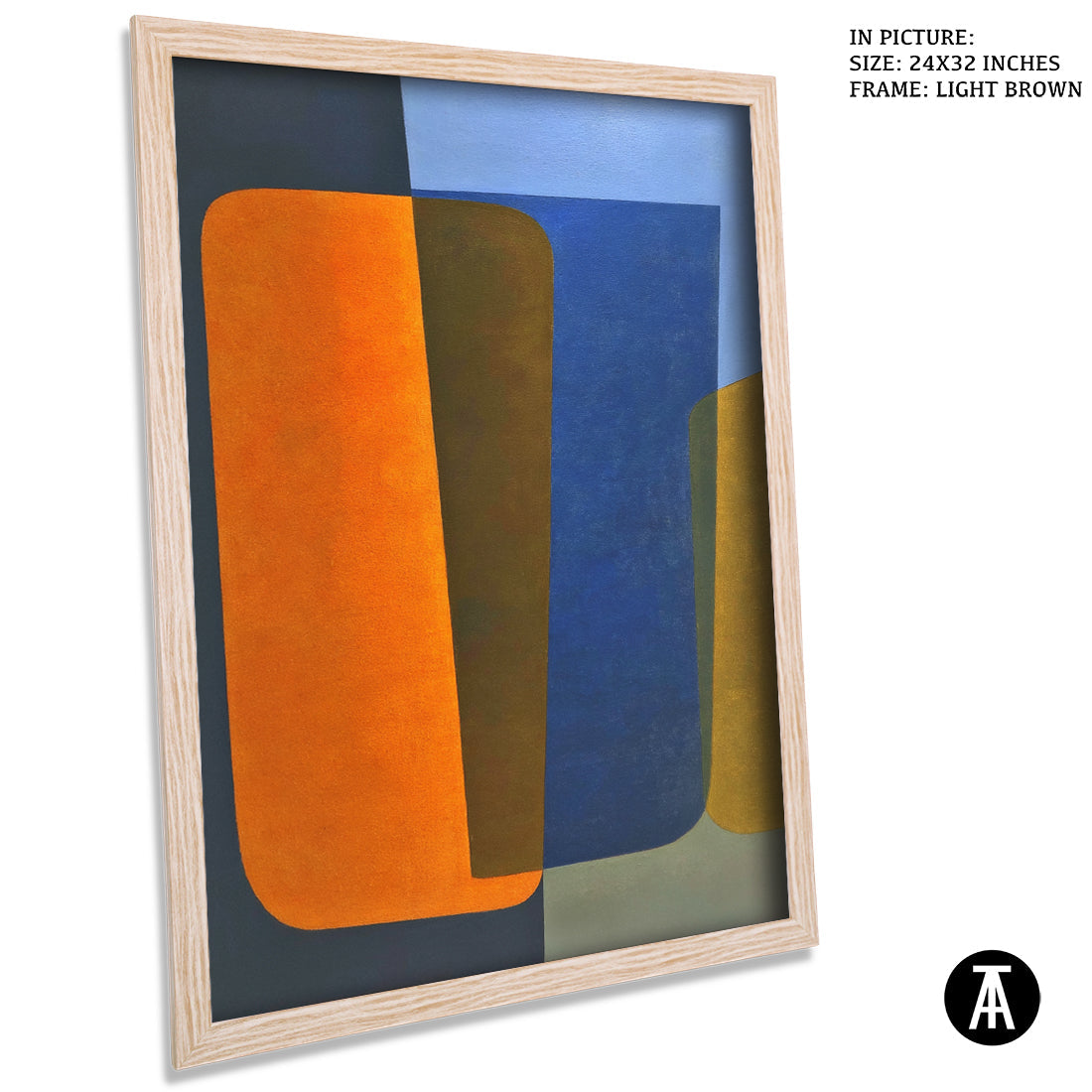 Artwork in Light Brown Frame