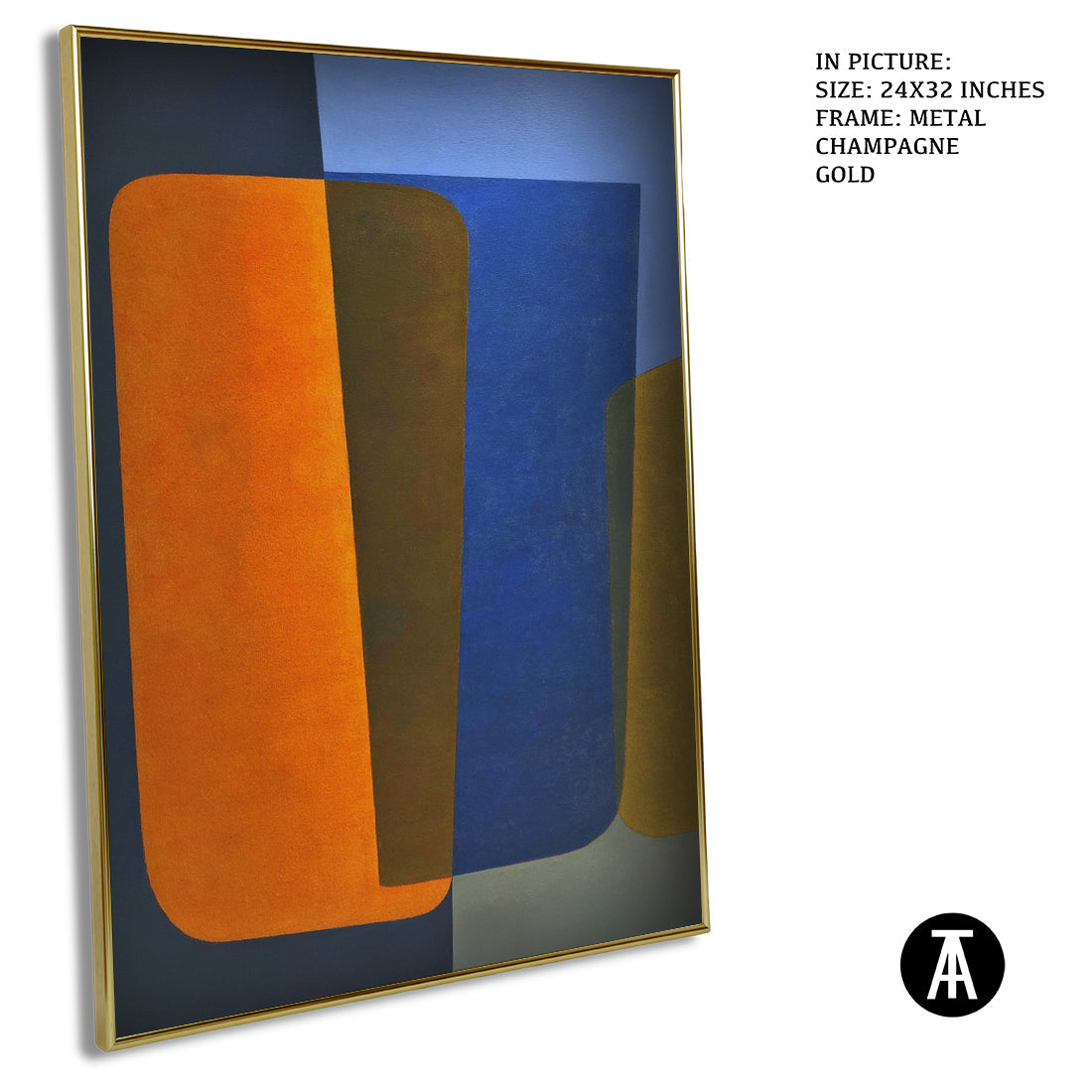 Artwork in Metal Champagne Gold Frame