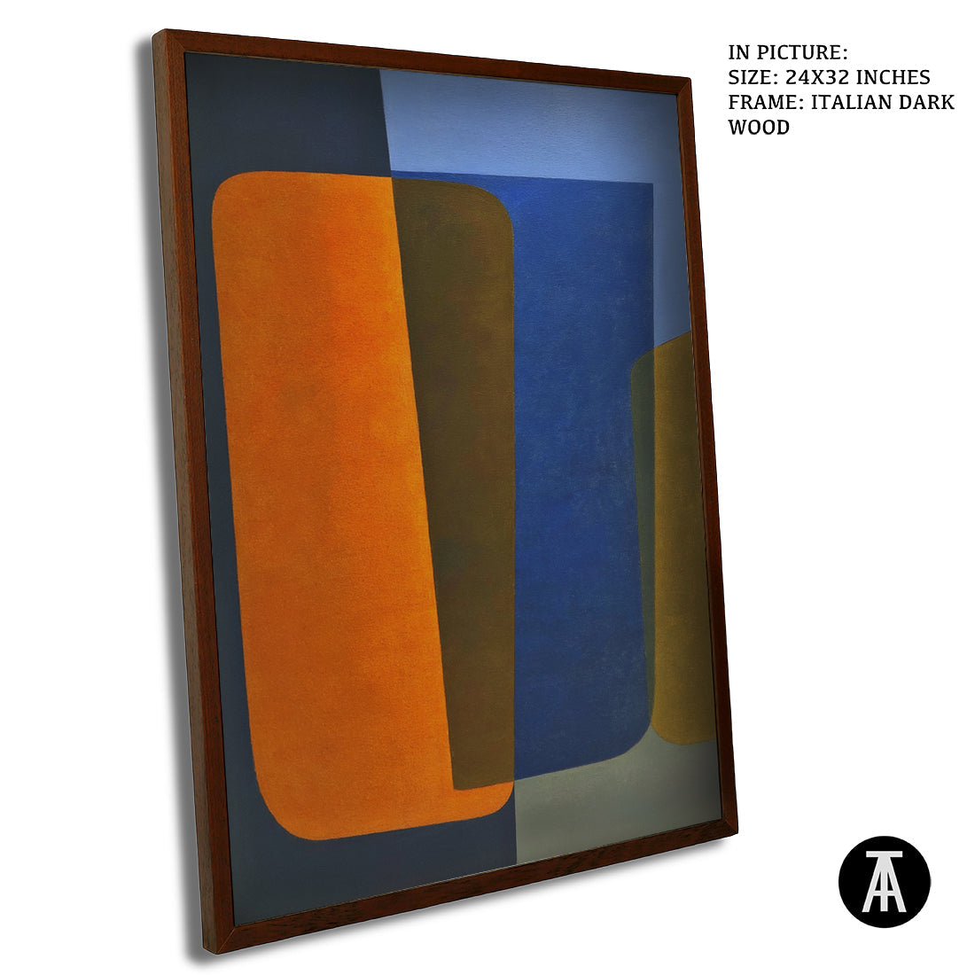 Artwork in Dark Wood Frame