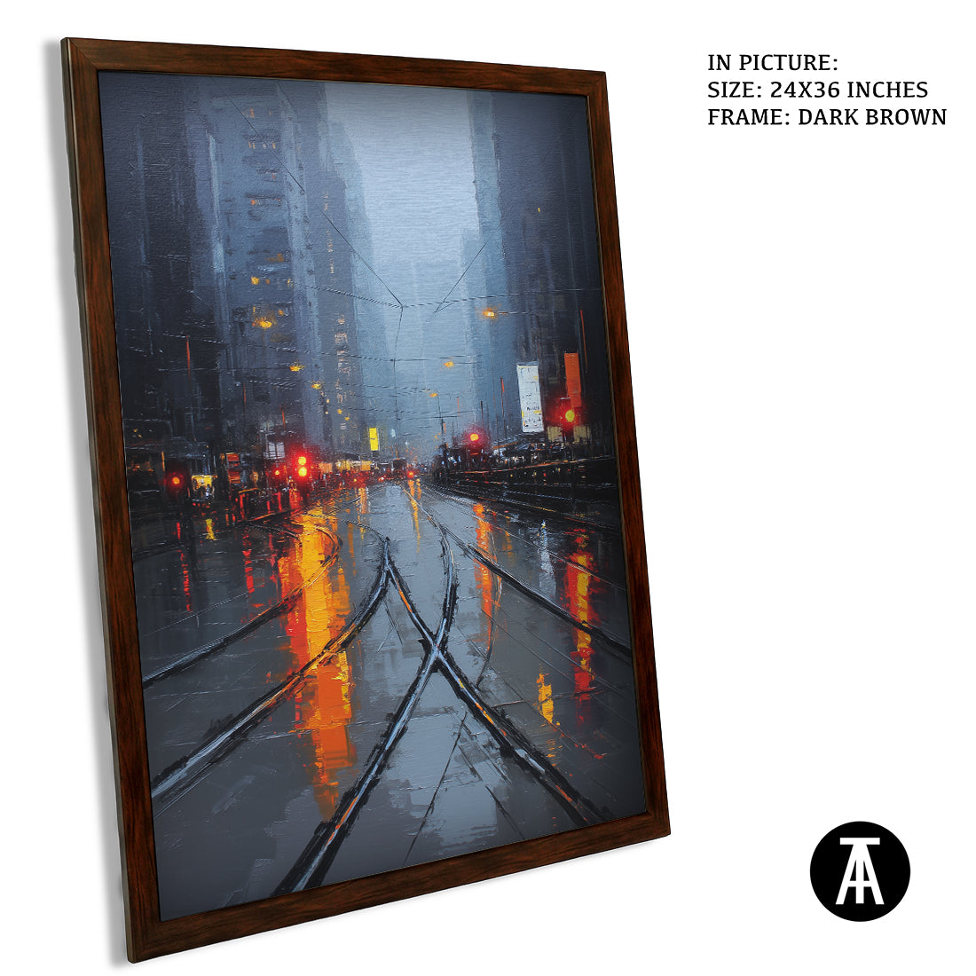 Artwork in Dark Brown Frame