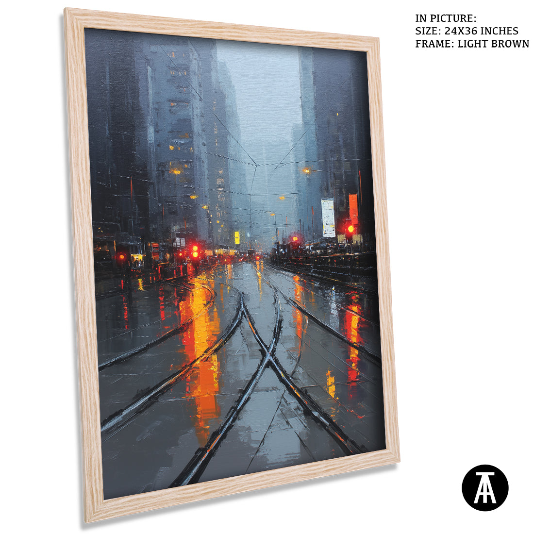 Artwork in Light Brown Frame