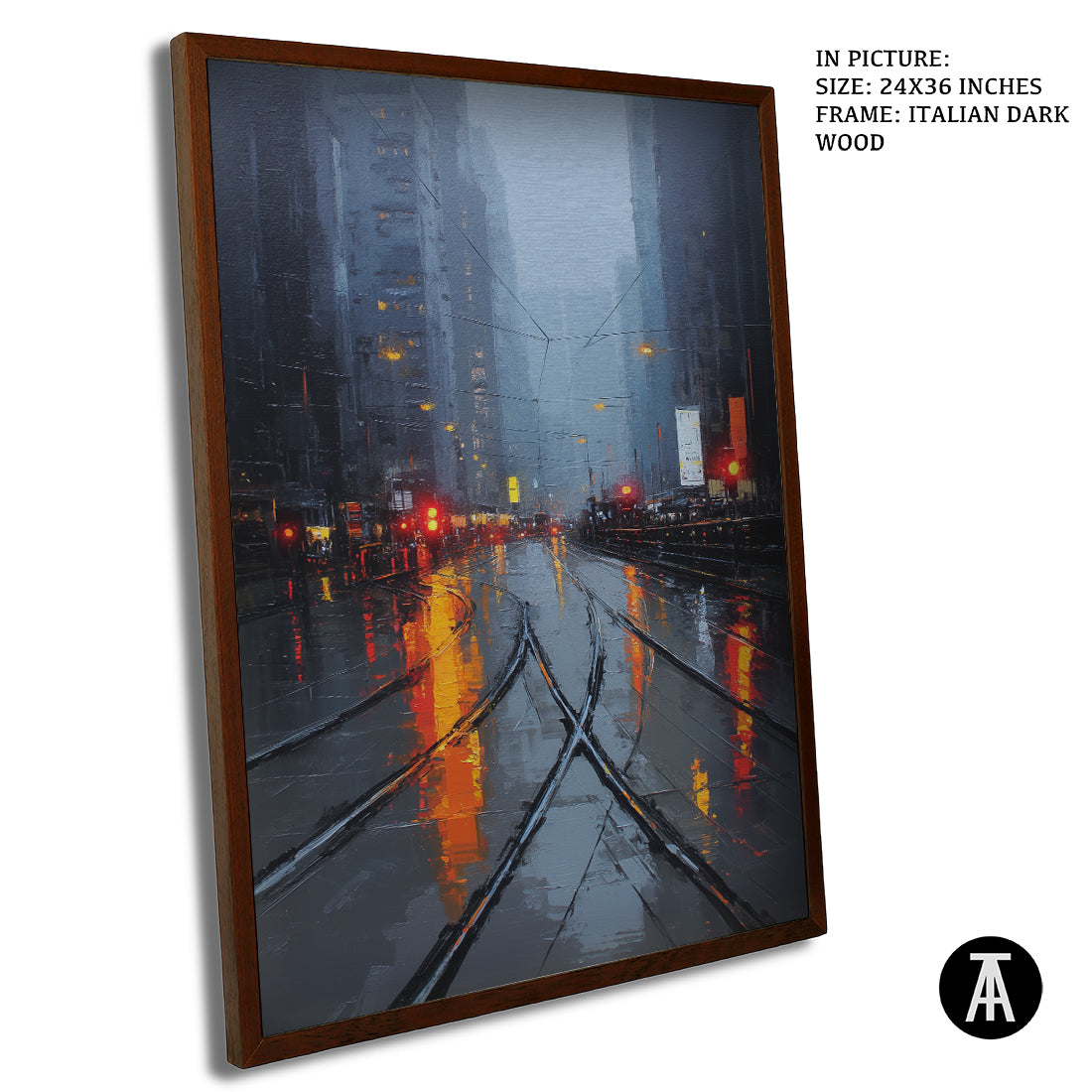 Artwork in Dark Wood Frame