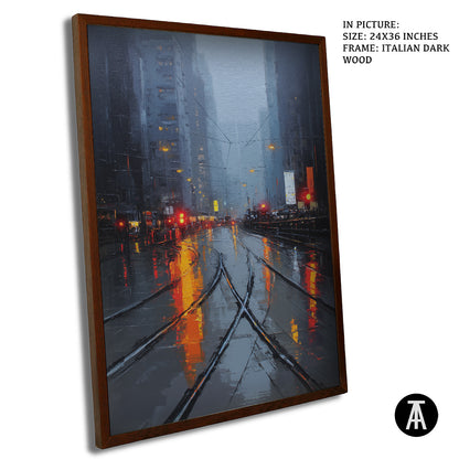 Artwork in Dark Wood Frame