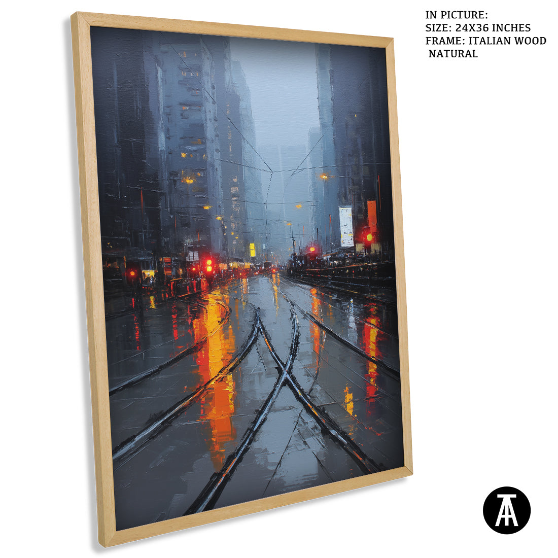 Artwork in Natural Wood Frame