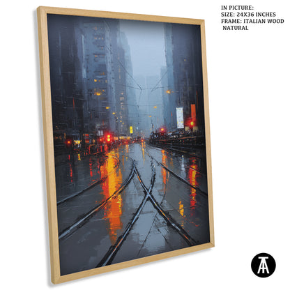 Artwork in Natural Wood Frame