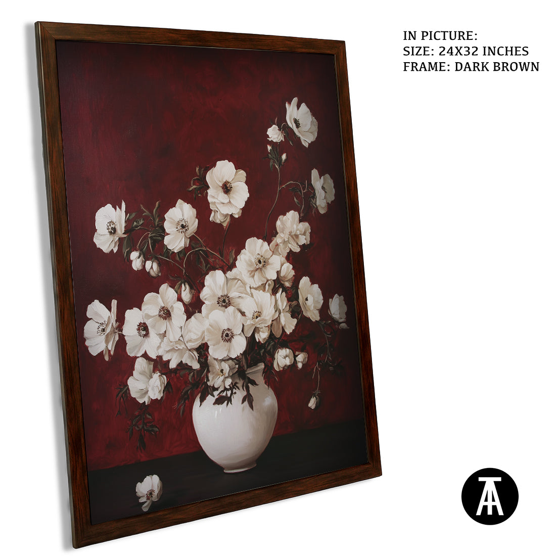 Sample Artwork in Dark Brown Frame
