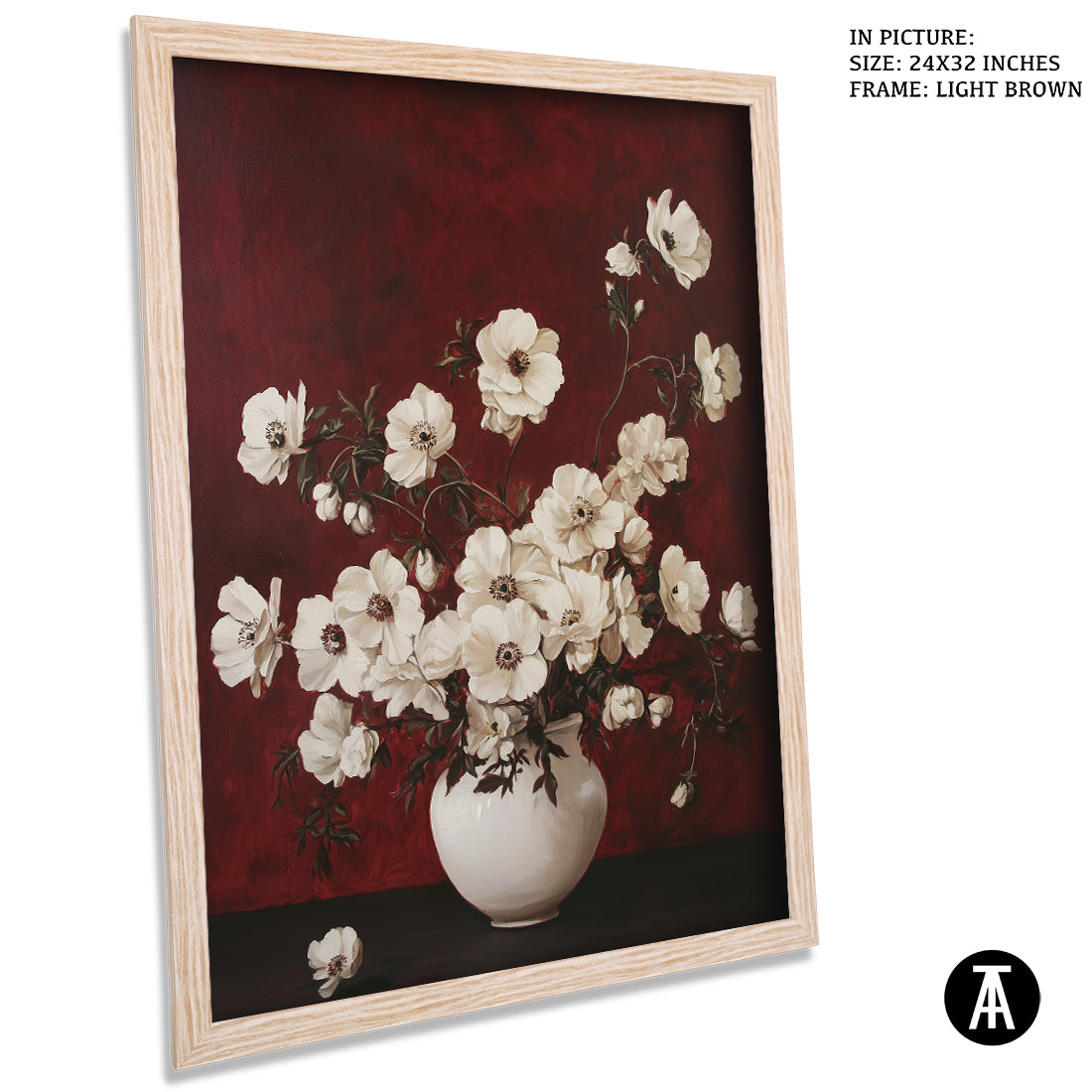 Sample Artwork in Light Brown Frame