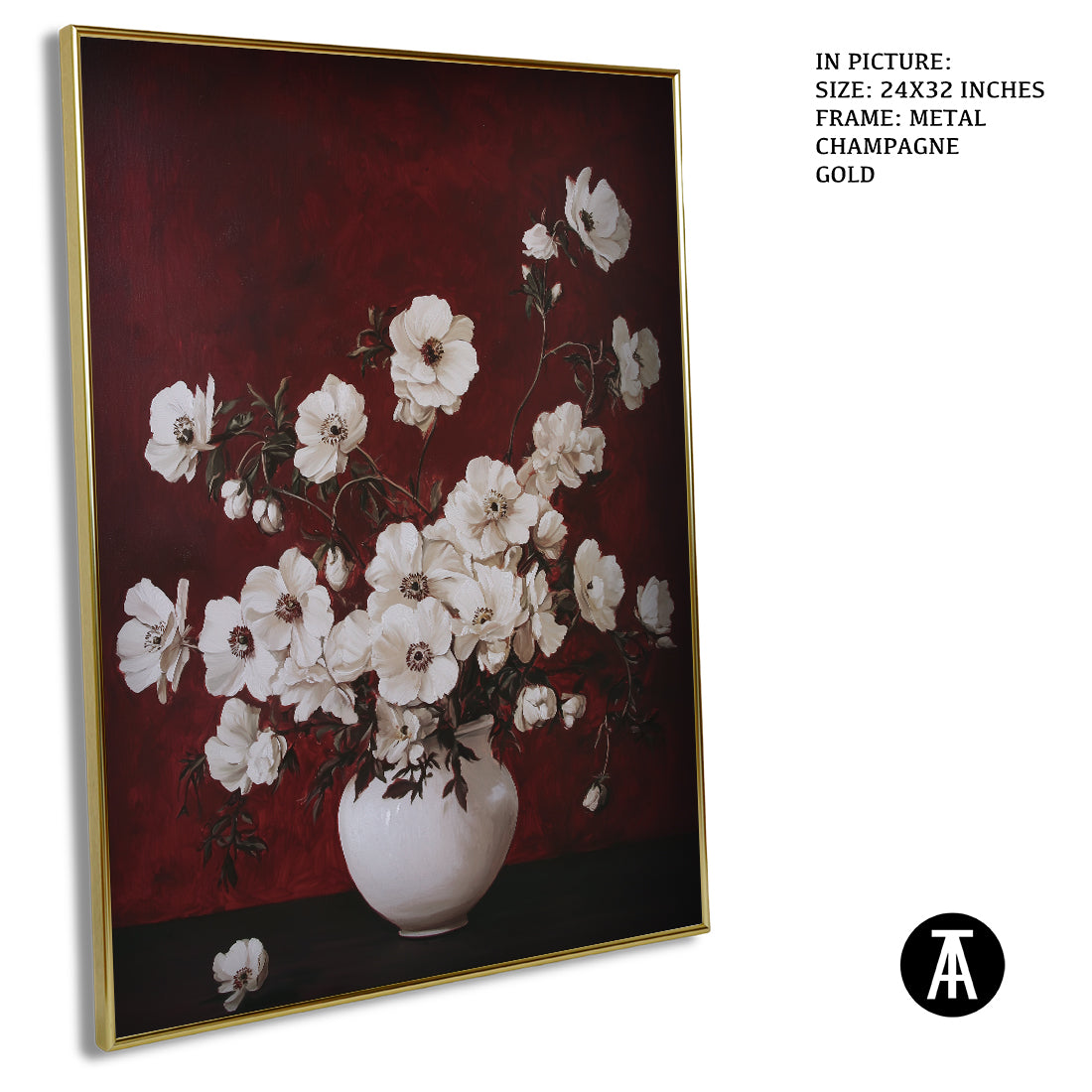 Sample Artwork in Champagne gold Metal Frame