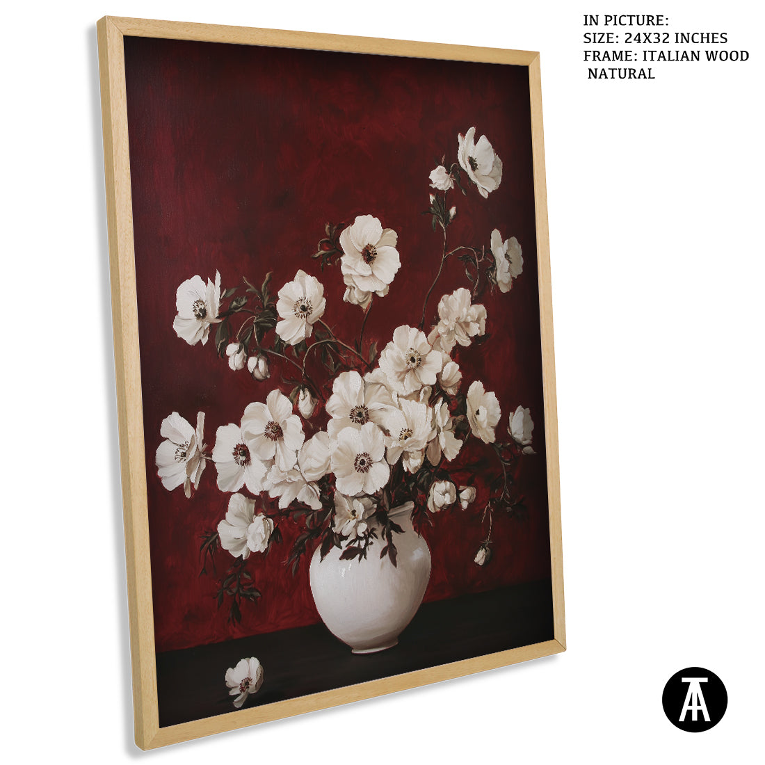 Sample Artwork in Italian Wood Framing Natural