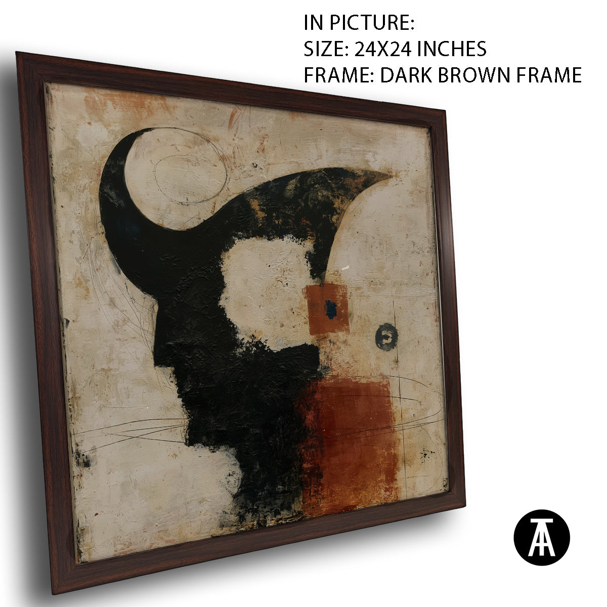 Artwork in Dark Brown Frame