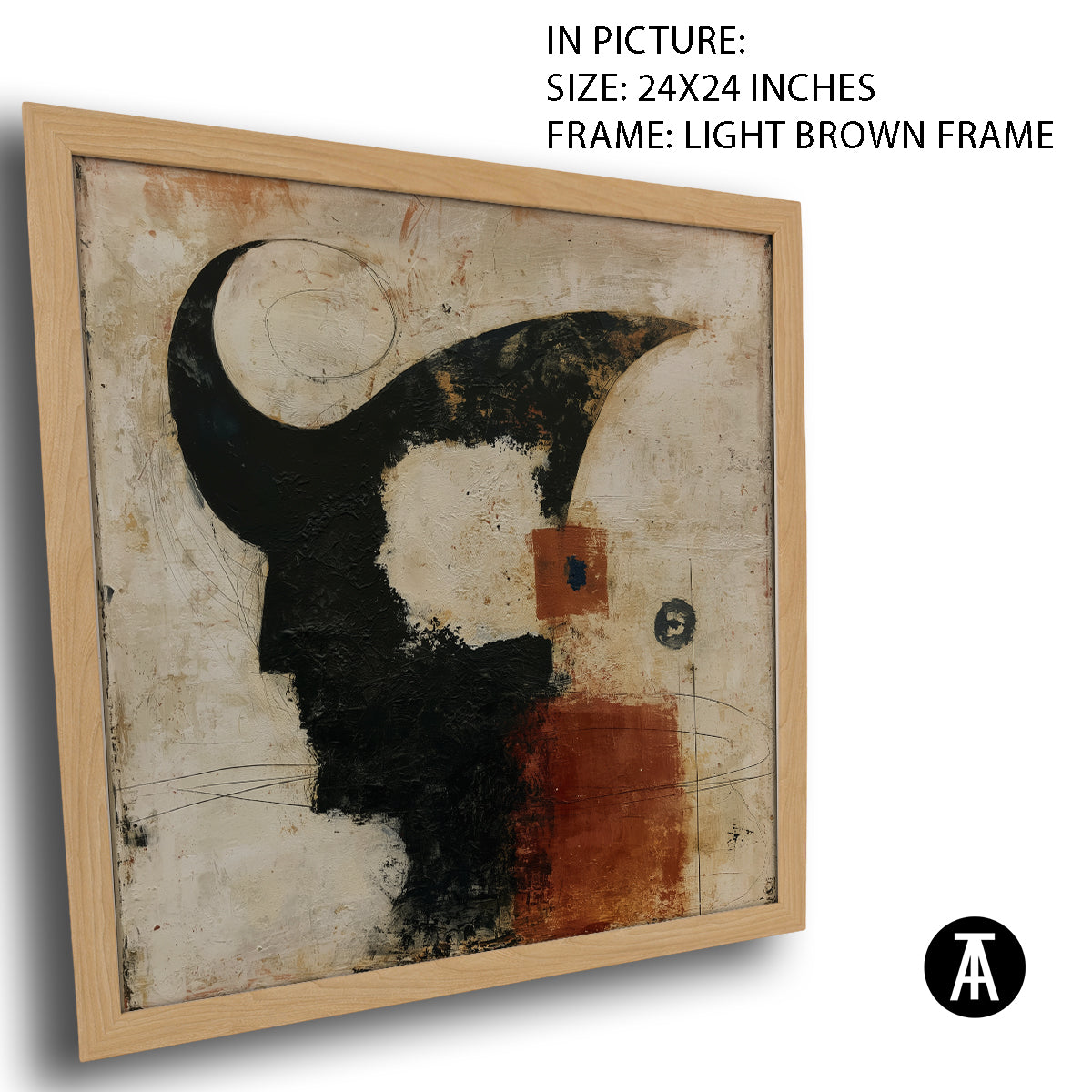 Artwork in Light Brown Frame
