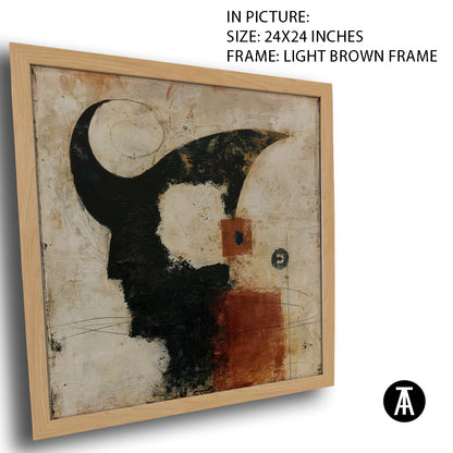 Artwork in Light Brown Frame