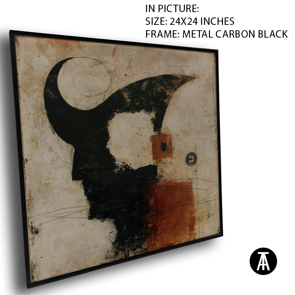 Artwork in Carbon Black Metal Frame