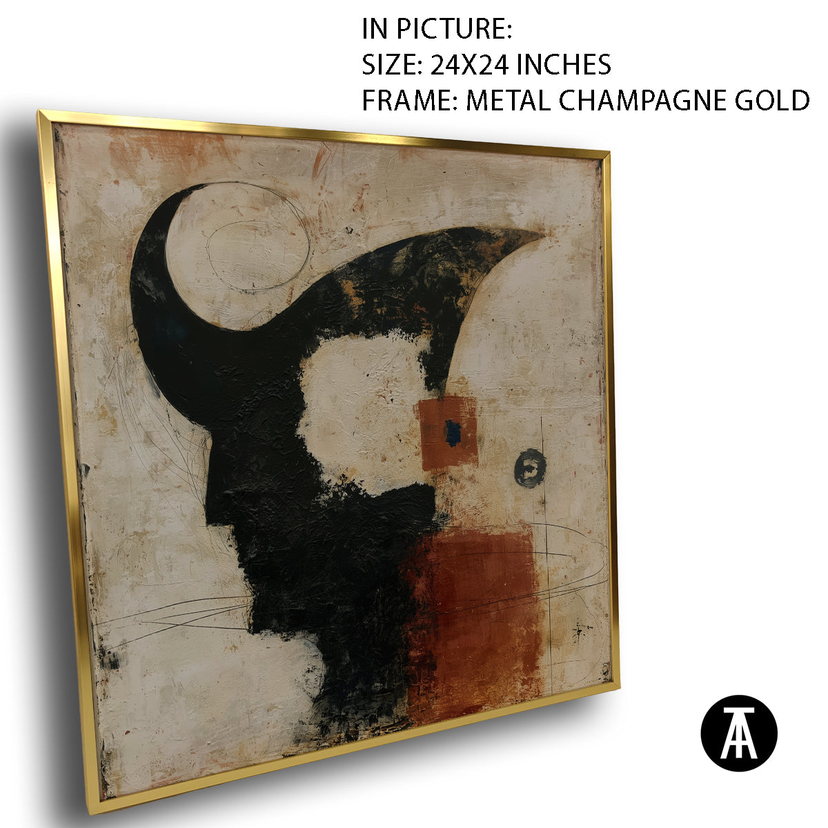 Artwork in Metal Champagne Gold Frame