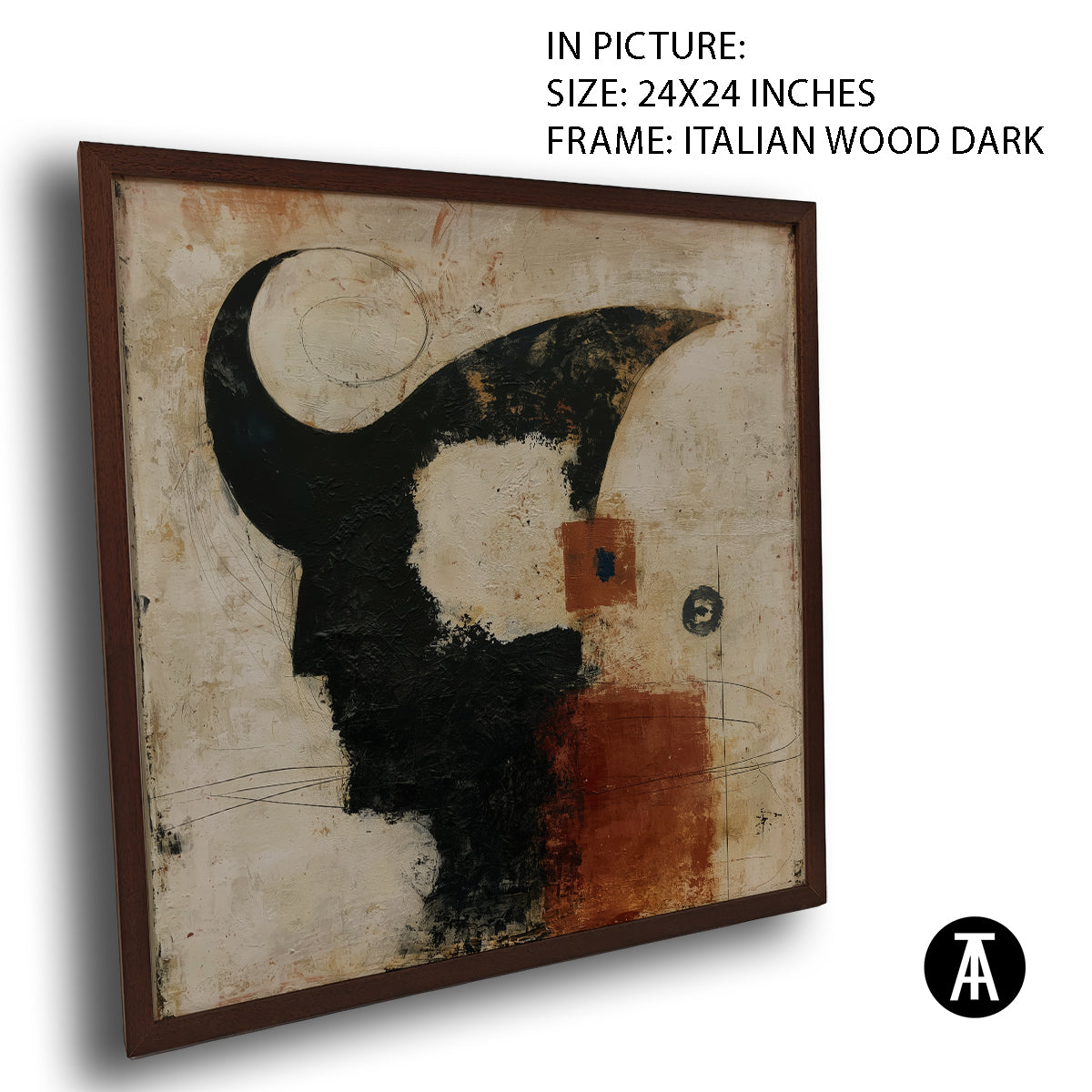 Artwork in Dark Wood Frame