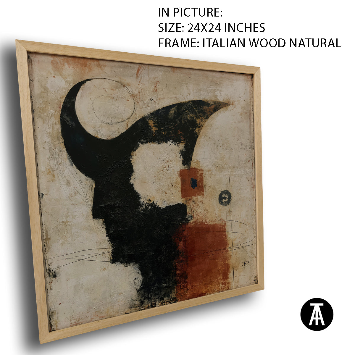 Artwork in Natural Wood Frame