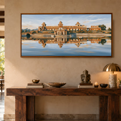 Panoramic Indian Painting in a Lifestyle Setting