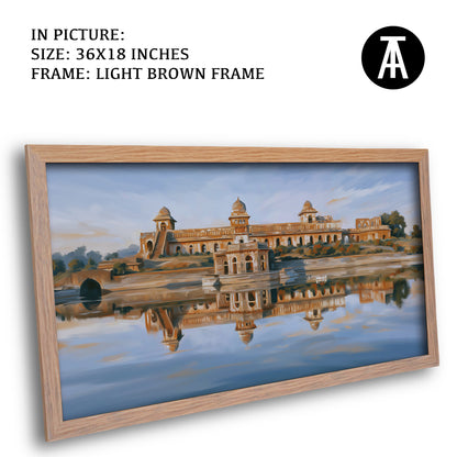 Artwork in Light Brown Frame
