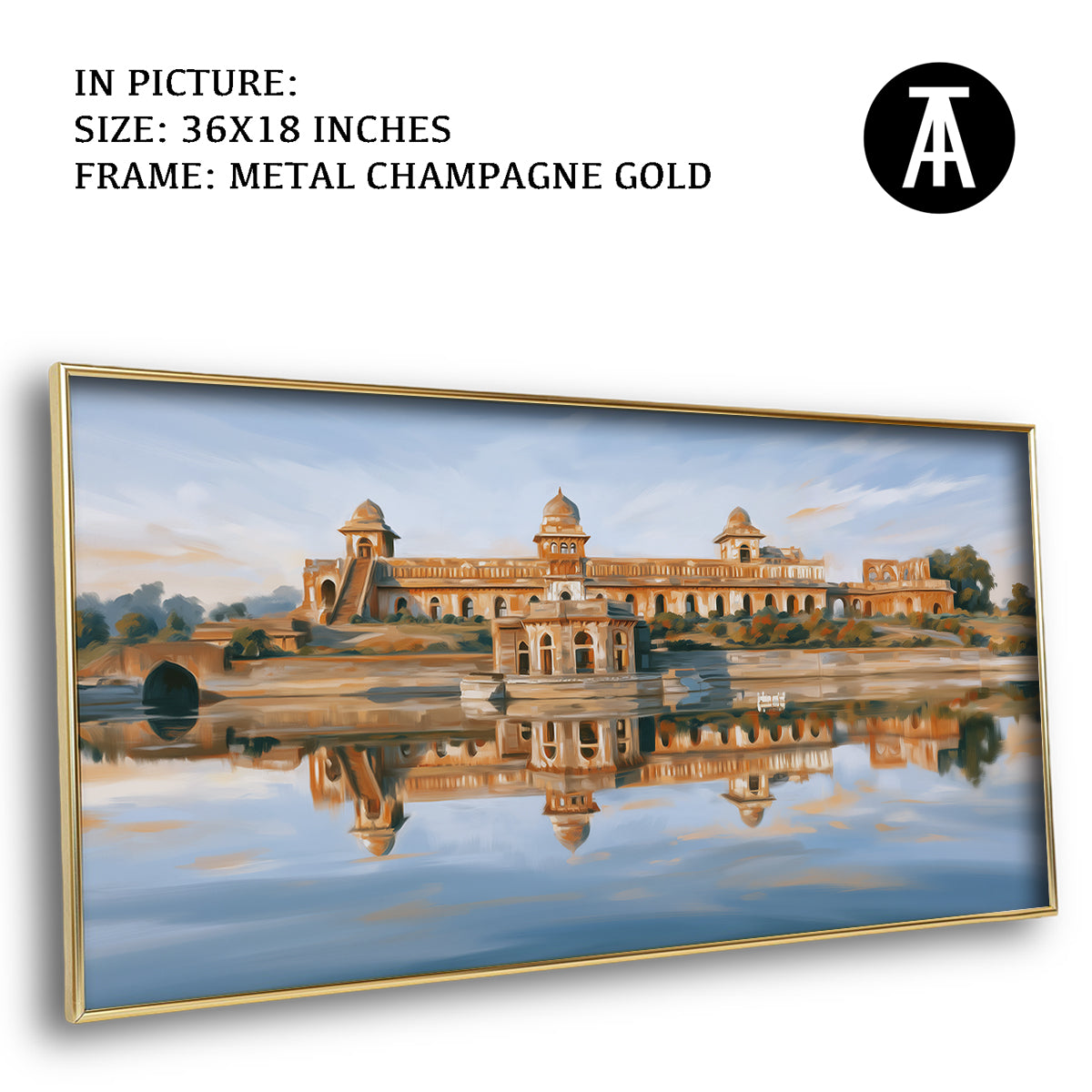 Artwork in Metal Champagne Gold Frame