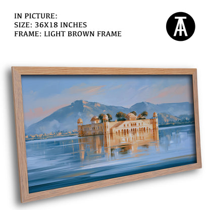 Artwork in Light Brown Frame