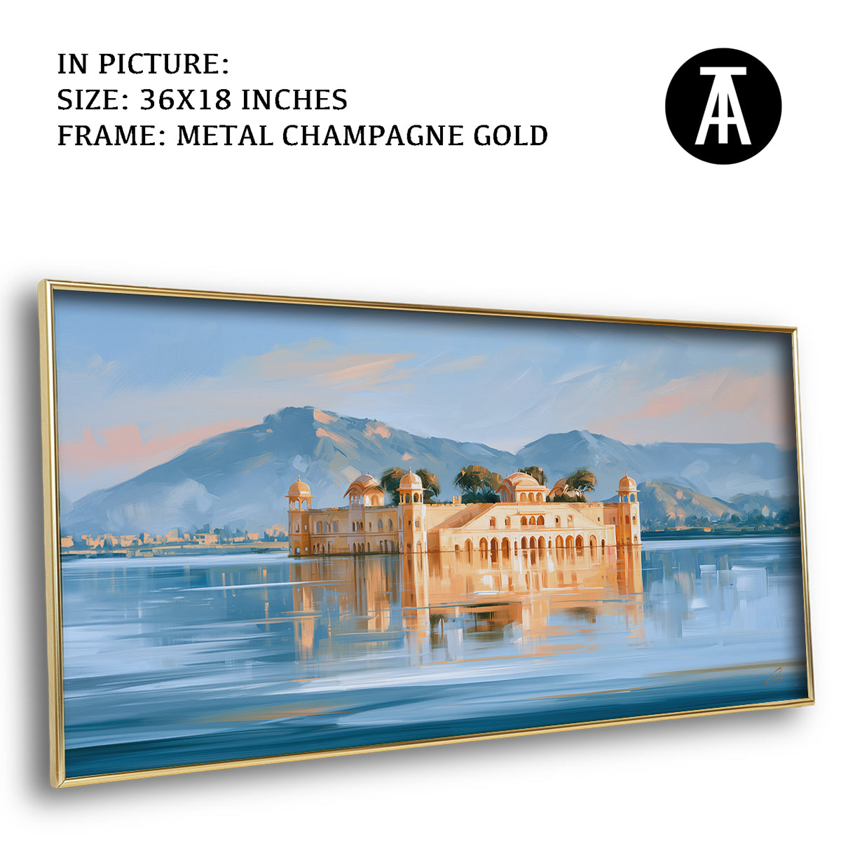 Artwork in Metal Champagne Gold Frame