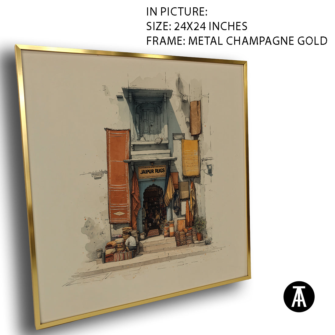 Artwork in Metal Champagne Gold Frame